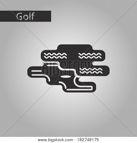 black and white style icon Golf hole