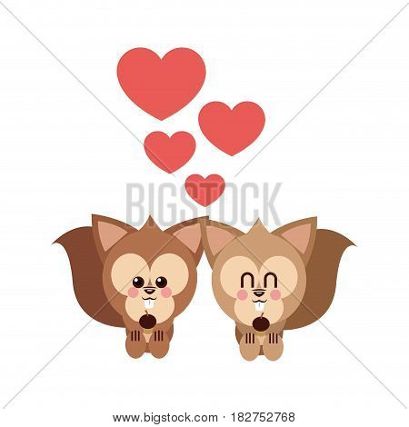Squirrel cartoon in love icon. Animal cute adorable and creature theme. Isolated design. Vector illustration