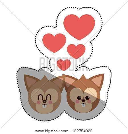 Squirrel cartoon in love icon. Animal cute adorable and creature theme. Isolated design. Vector illustration