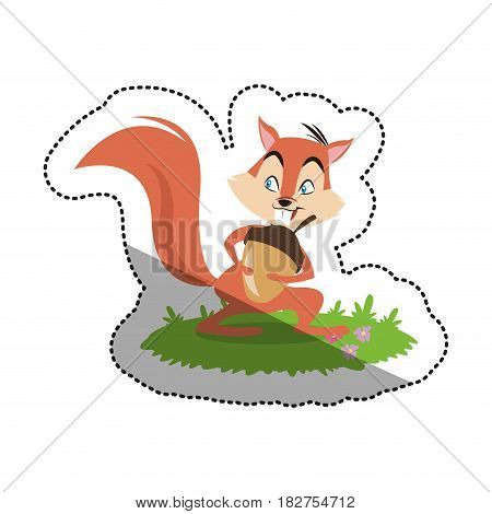 Squirrel cartoon icon. Animal cute adorable and creature theme. Isolated design. Vector illustration