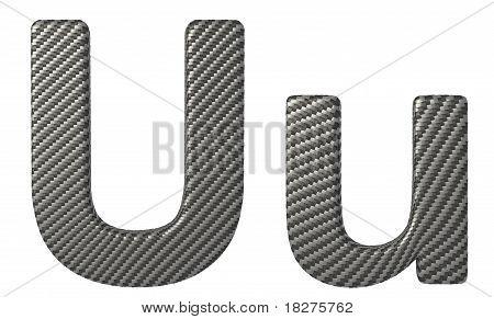 Carbon Fiber Font U Lowercase And Capital Letters