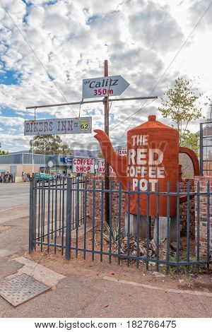 CALITZDORP SOUTH AFRICA - MARCH 24 2017: The coffee pot a well known landmark in Calitzdorp a small town in the Western Cape Province
