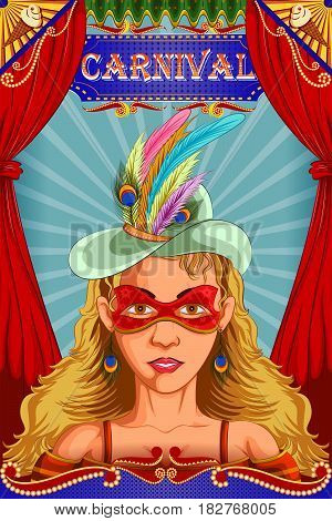 easy to edit vector illustration of Vintage retro Carnival Party banner poster design