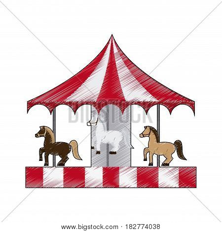 carrousel carnival or fair icon image vector illustration design