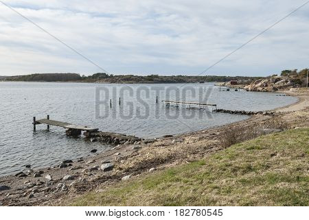 Beach in west coast Sweden in spring