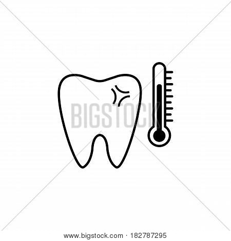 Sensitive tooth line icon, Dental and medicine, temperature tooth vector graphics, a linear pattern on a white background, eps 10.