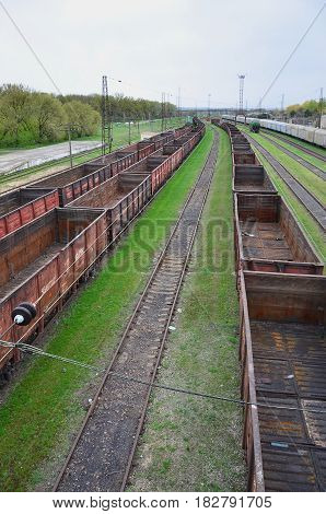 A Huge Number Empty Freight Cars Are In The Pavlograd Railway Depot