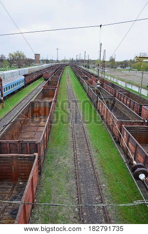 A Huge Number Empty Freight Cars Are In The Pavlograd Railway Depot