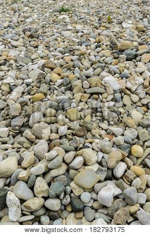 Stones. Close-up of  a Stony Ground. Geology. Grey Stones