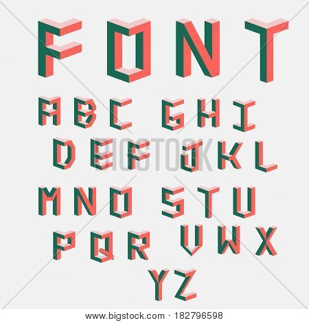 Vector Isometric Cubical Alphabet