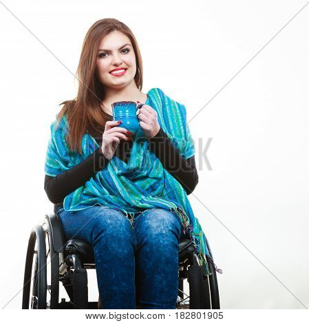 Smiling Disabled Lady.