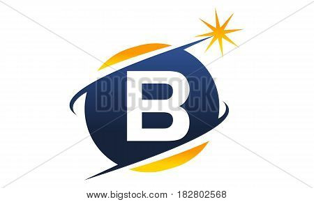 This vector describe about Swoosh Logo Letter B