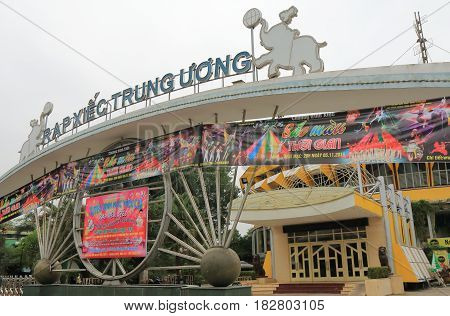 HANOI VIETNAM - NOVEMBER 24, 2016: Hanoi Circus Rapxiec Trung Uong entrance gate.
