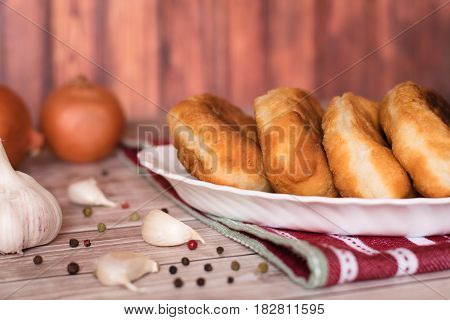 fried patties with potatoes rustic style .
