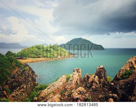Beautiful curve road side mountain view - Noen-nangphaya view point
