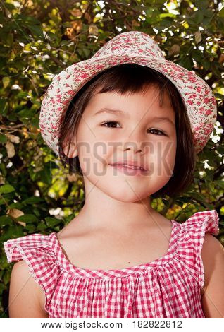 Portrait of beautiful asian girl with hat