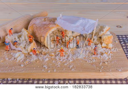 Mini Figure Dolls Baguette Bread .