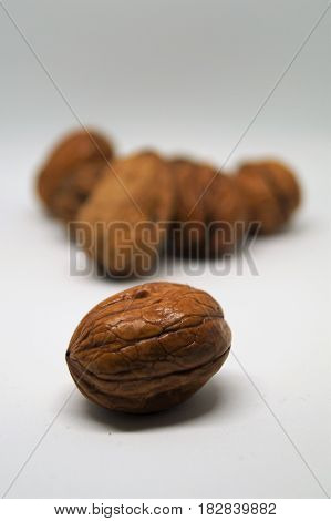 dried fruits, nuts on a white background