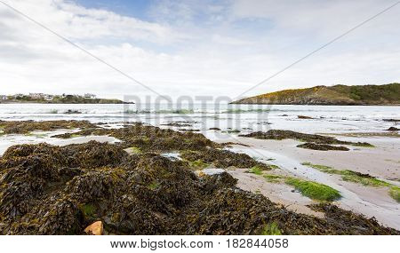 Wide angle view of Cemaes Bay in Anglesey North Wales
