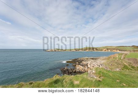 Rocky bays close to Cemaes Bay in Anglesey North Wales