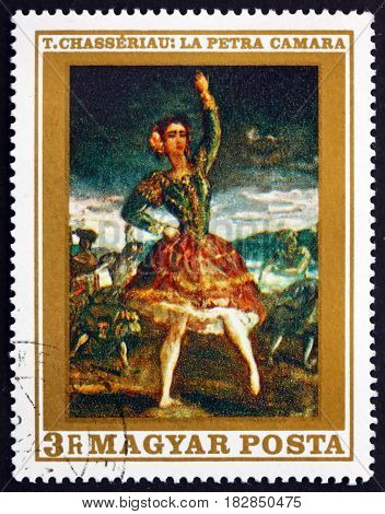 HUNGARY - CIRCA 1969: a stamp printed in Hungary shows La Petra Camara Painting by Theodore Chasseriau French Romantic Painter circa 1969