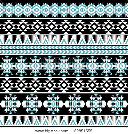 Ethnic seamless pattern with triangle and abstract geometric ornament. Tribal background texture. Native american navajo aztec pattern. Vector illustration hipster background.