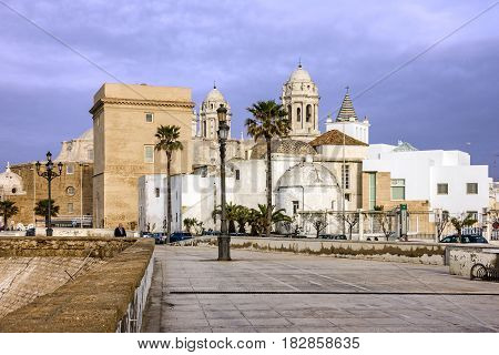 CADIZ SPAIN - APRIL 8, 2017 Cathedral church of Cadiz