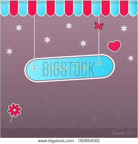 Vector romantic greeting card with space for text