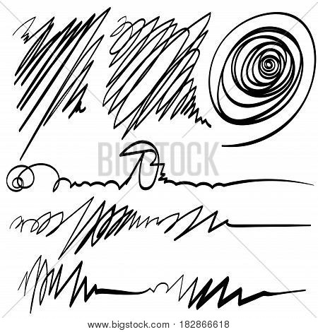 Set of Scribble scribble freehand vector drawing hand