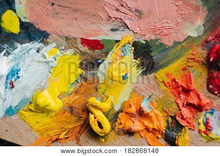 Abstract colourfull acrylic oil hand painted background.