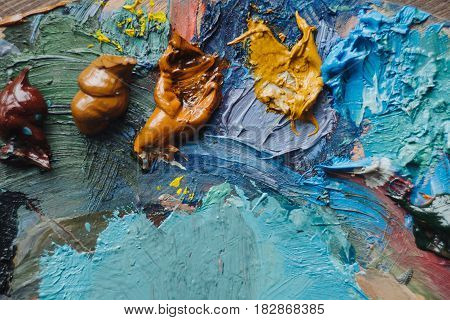 Abstract colourfull acrylic oil hand painted background.