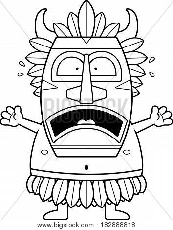 Scared Cartoon Witch Doctor