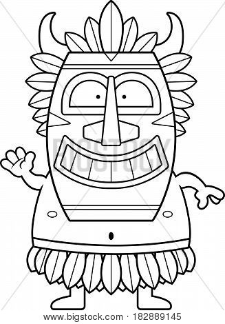Waving Cartoon Witch Doctor