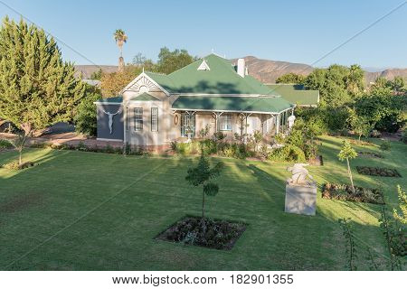 CALITZDORP SOUTH AFRICA - MARCH 25 2017: An historic old house in Calitzdorp a small town in the Western Cape Province