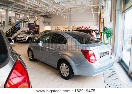 Showroom Of Dealership Chevrolet And Car In It In Kirov City In 2016