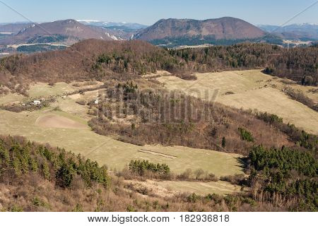 aerial view of Manin mountain range in Slovakia