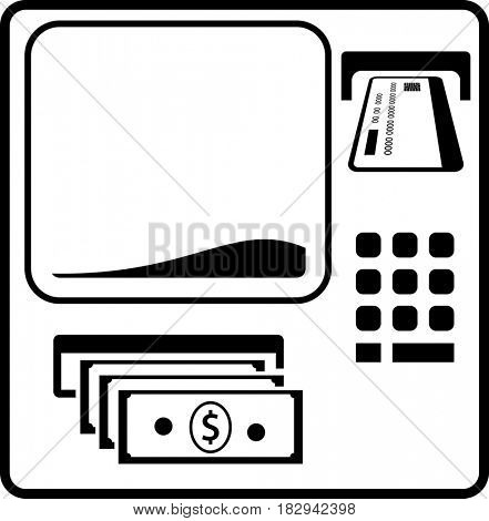ATM Icon  Raster Illustration