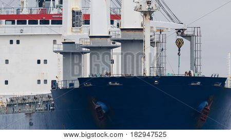 CARGO SHIP - The bulk carrier is on the sea