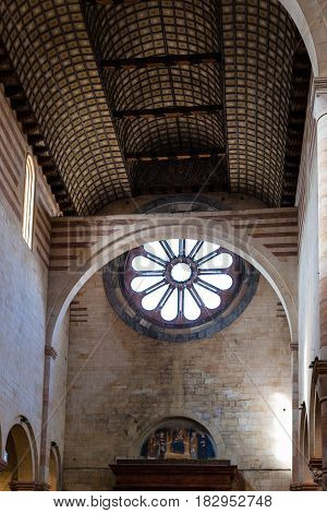 Aisle Of Basilica Di San Zeno In Verona City