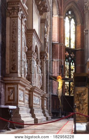 Altar In Church Santa Maria Gloriosa Dei Frari