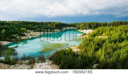 Abandoned kaolin careers. The azure lake. A nice place.