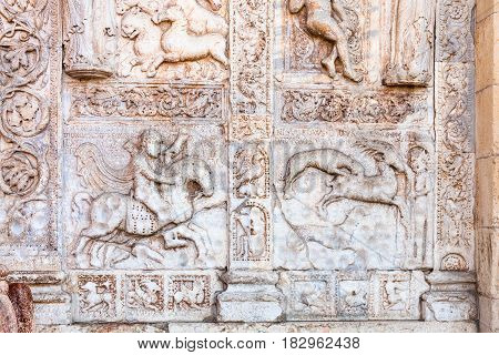 Outdoor Decoration Of Gate Of Basilica Di San Zeno