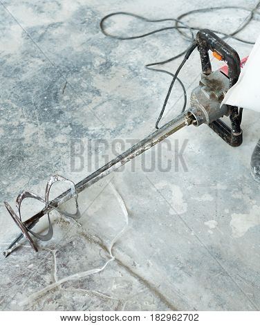 Drill stucco The spinning drill mortar for drilling a self leveling mortar terrazzo