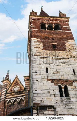 Tower Of Chiesa Di San Fermo Maggiore In Verona