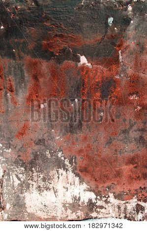 Very old red grunge wall background or texture