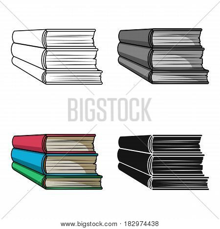 Stack of books icon in cartoon design isolated on white background. Books symbol stock vector illustration.
