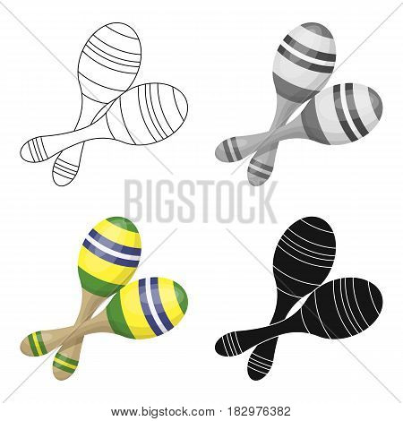 Brazilian maracas icon in cartoon design isolated on white background. Brazil country symbol stock vector illustration.