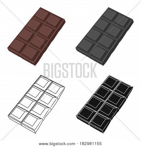 Chocolate icon in cartoon design isolated on white background. Chocolate desserts symbol stock vector illustration.