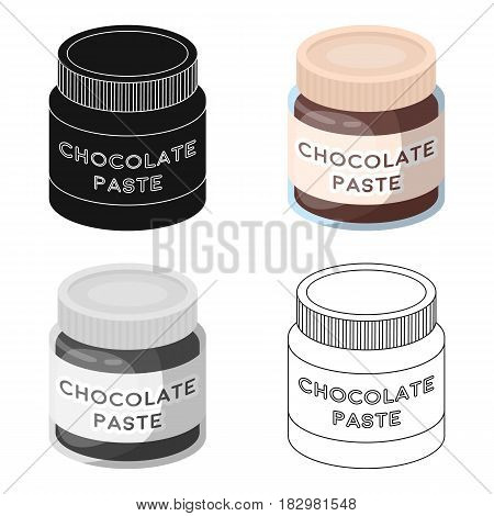 Chocolate paste icon in cartoon design isolated on white background. Chocolate desserts symbol stock vector illustration.