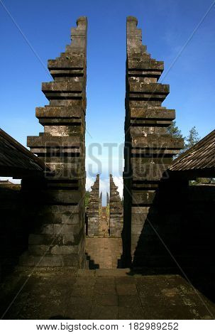 Cetho (Ceto)  is one of several temples built on the northwest slopes of Mount Lawu in the fifteenth century.